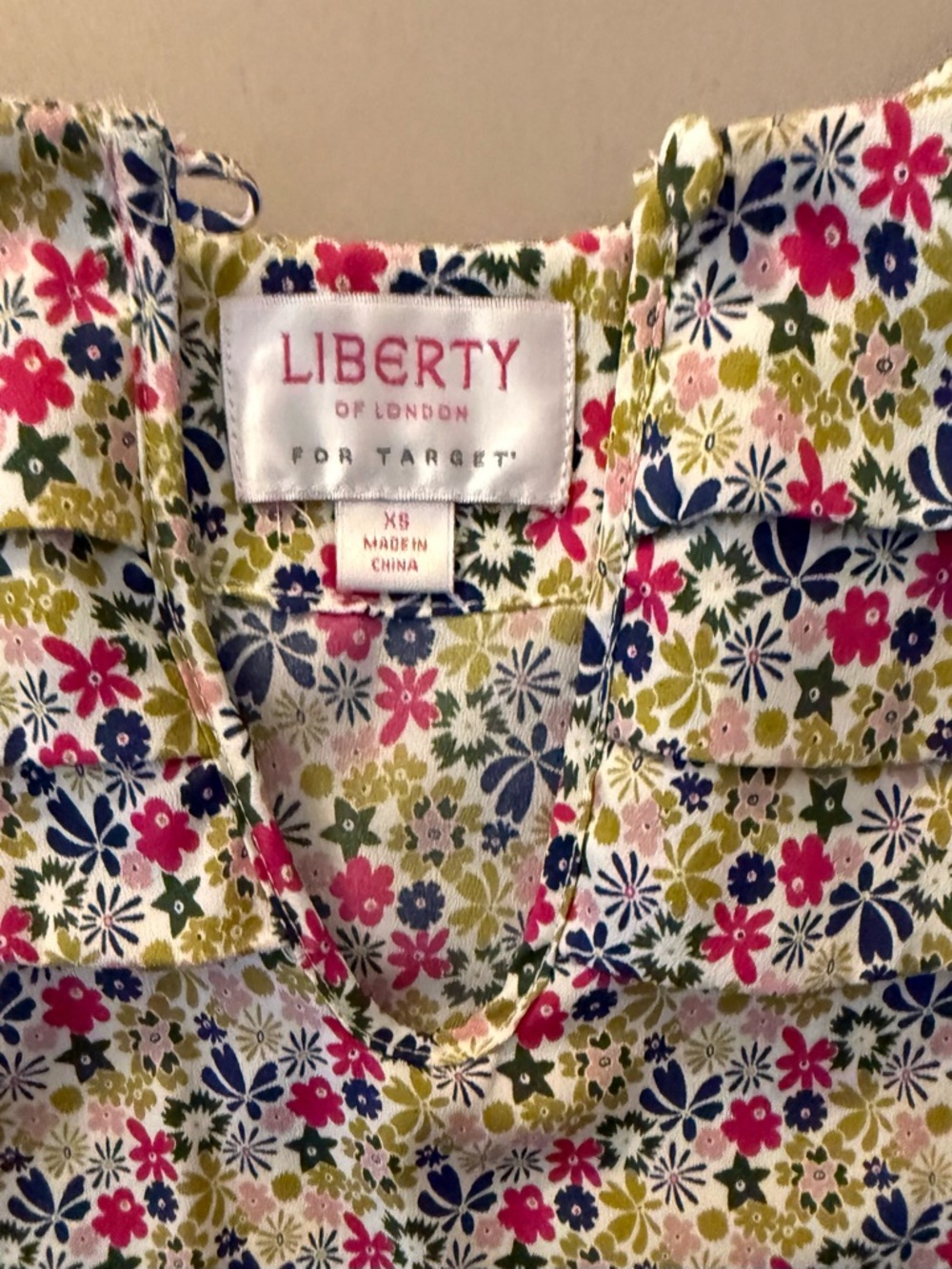 Liberty of London Cream Floral Ruffle Sleeveless Blouse - Picture 2 of 9